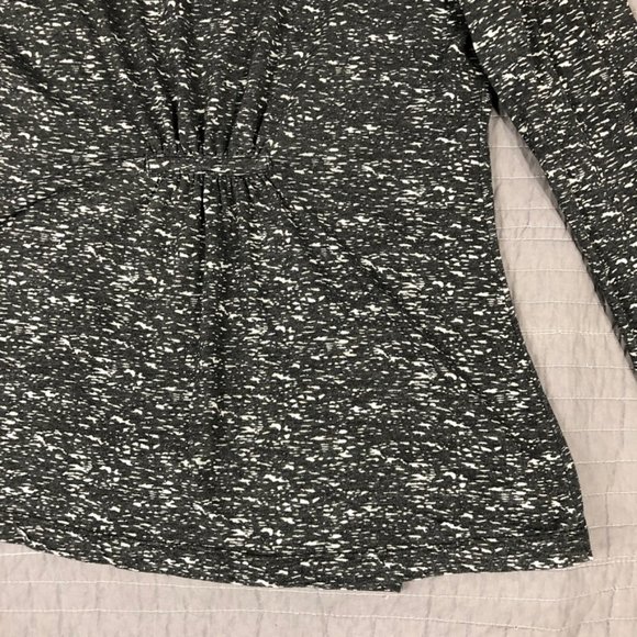 4/$15 Waterfall Cardigan Women Large Black Heather T Shirt Knit Waterfall Jacket - Picture 14 of 16